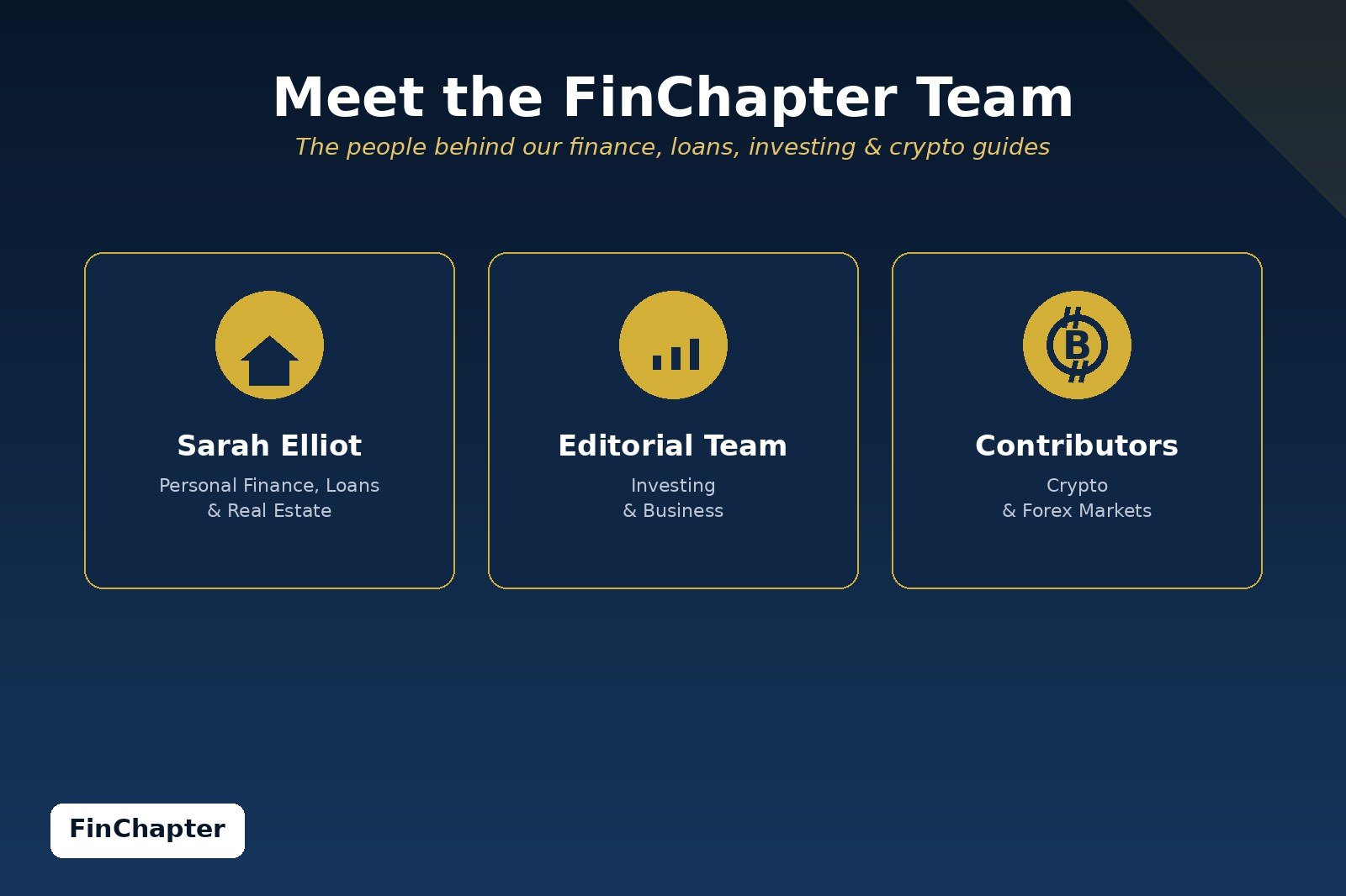 Meet the FinChapter team - Sarah Elliot, Editorial Team, and Contributors
