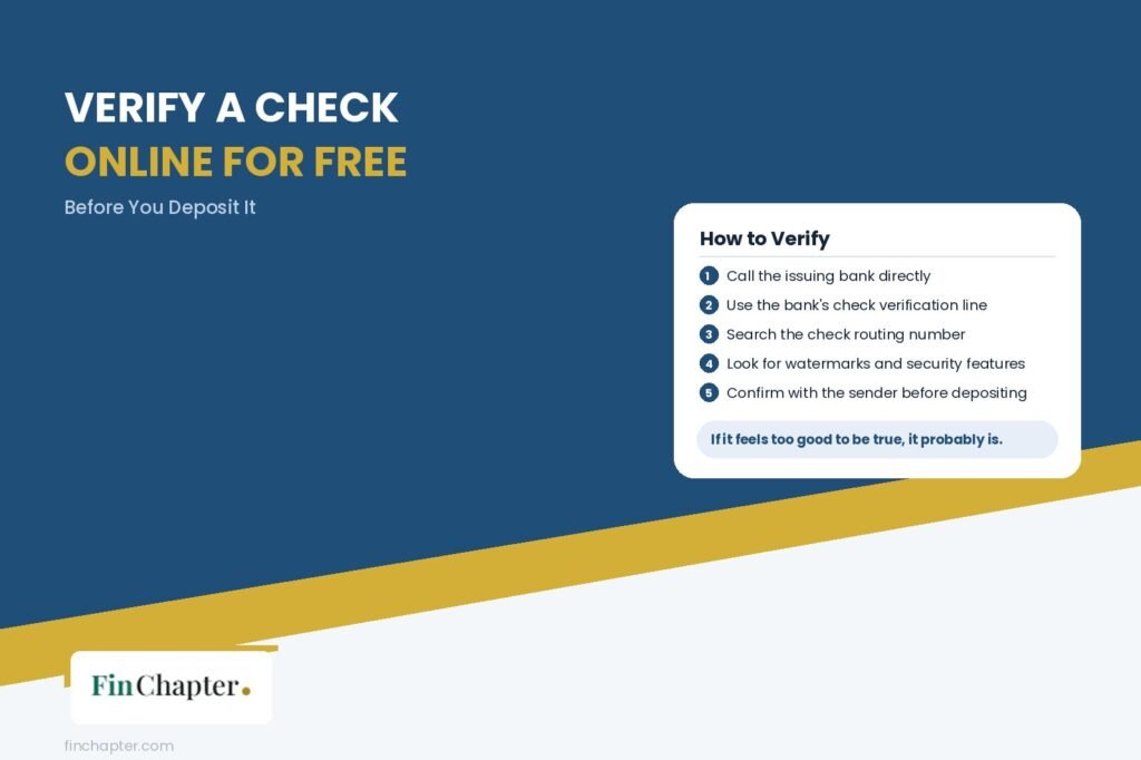 How to Verify a Check Online Free FinChapter