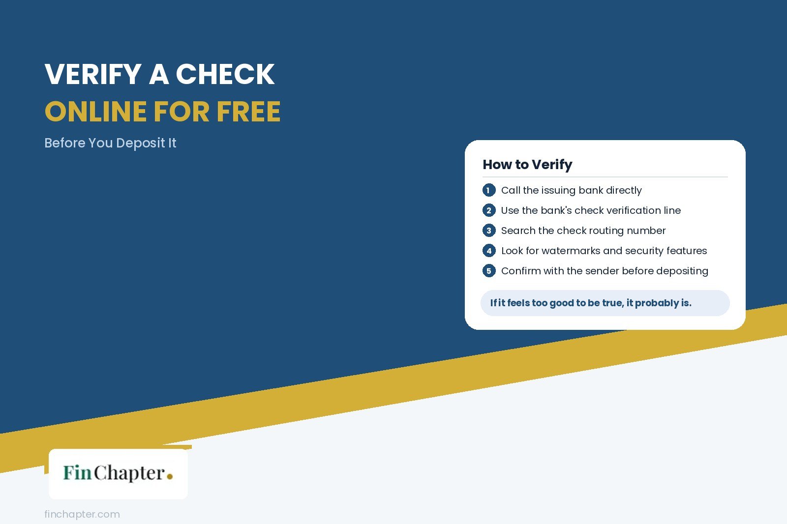 How to Verify a Check Online Free FinChapter