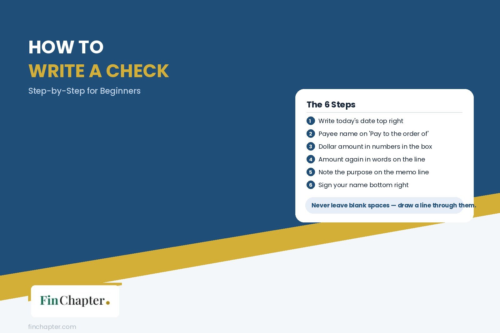 How to Write a Check FinChapter